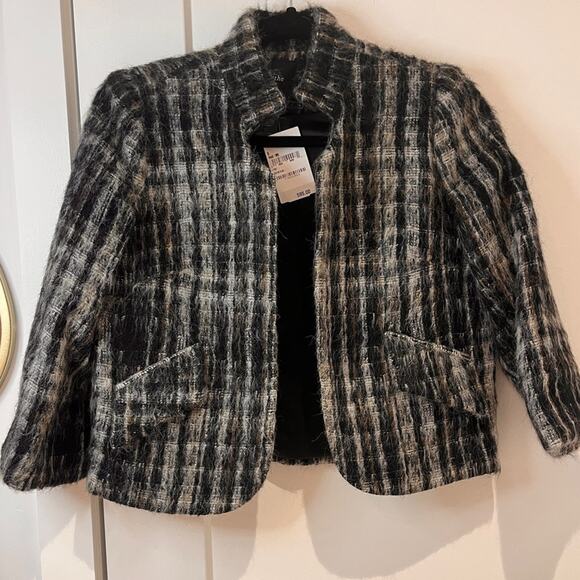 NWT Smythe Mohair Wool Cropped Blazer in Winter Plaid Sz 8 MSRP $595 - Picture 1 of 9